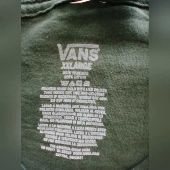 Van's men's XXL t-shirt green with yellow logo NWT - Picture 3 of 6